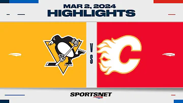 NHL Highlights | Flames vs. Penguins  - March 2, 2024