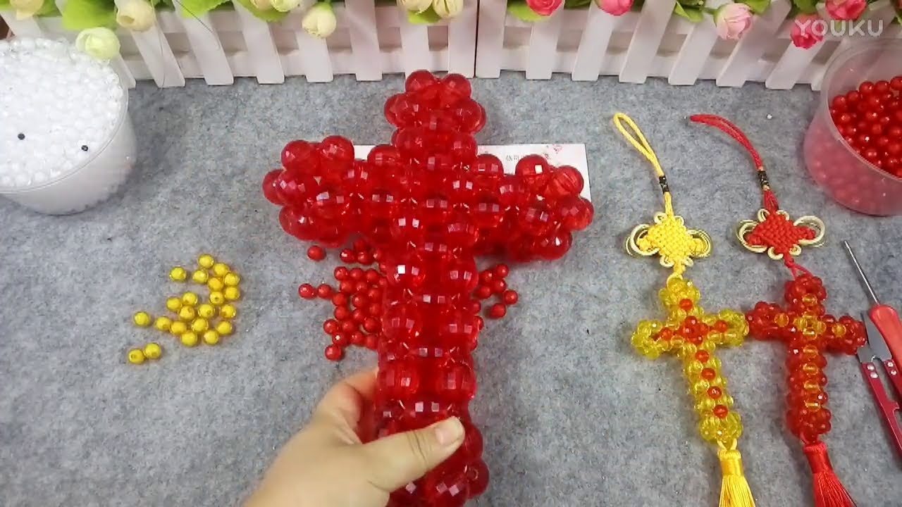 How to bead funny accessory: Cross (style 2) - YouTube