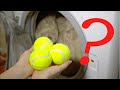 ¡Echa pelotas de tenis en la lavadora - utilidades sorprendentes!| Perfecto