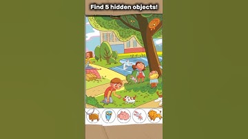 Find 5 hidden Objects that listed below!👇|| #braingames #games #ytshorts #shorts #quiz