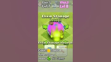 UPGRADE Elixir Storage Lvl 7 to Elixir Storage Lvl 8 || Clash Of Clans (COC)
