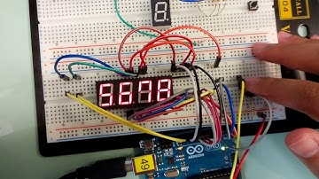Arduino UNO控制四合一七段顯示器