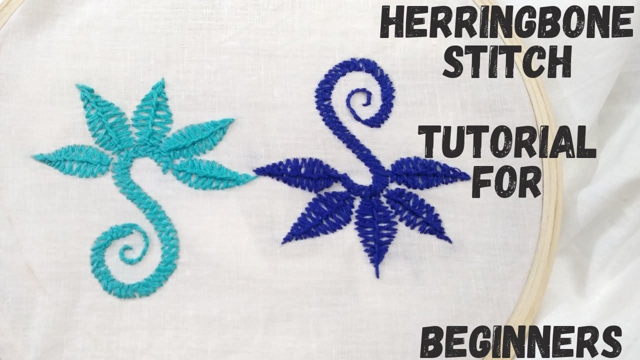 Easy Herringbone Stitch Tutorial For Beginners Kathiawar Stitch Hand Embroidery YouTube