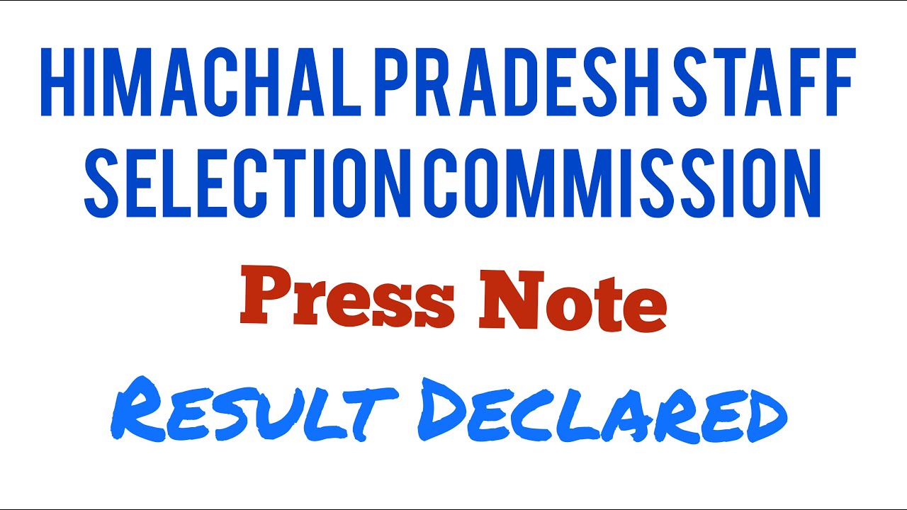 Hpssc press note result notification