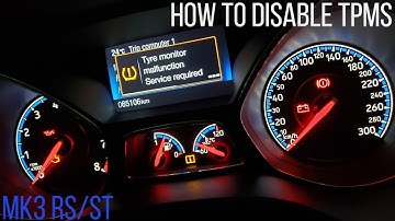 How to disable TPMS on mk3 RS/ST