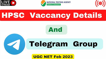HPSC Assistant professor vacancy details || UGC NET/JRF -2023 || Telegram group #ugcnet