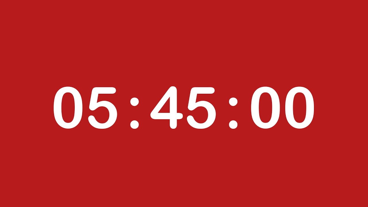 5 HOUR 45 MINUTE TIMER • 345 MINUTE COUNTDOWN TIMER + Alarm, Full HD ...