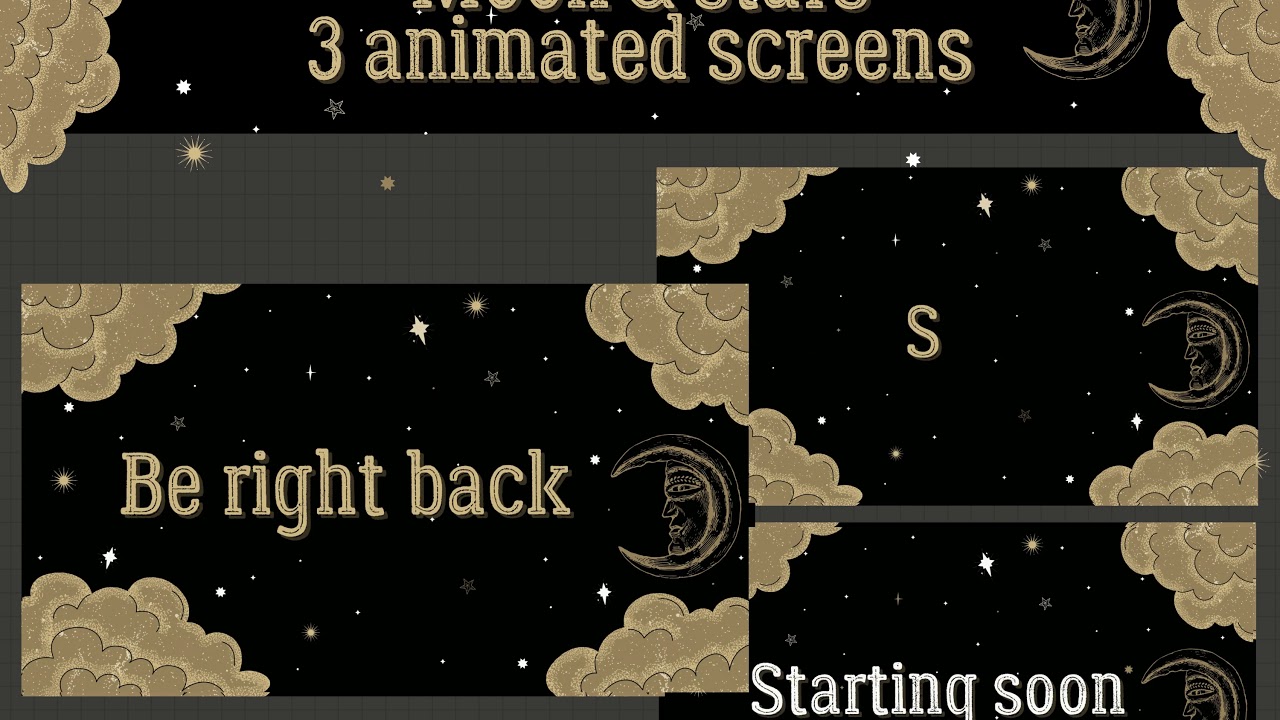 Twitch Animated screens, Stars twitch overlays animated, celestial animated screens