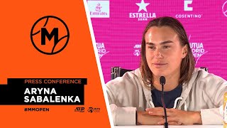 Rueda de prensa con Aryna Sabalenka // Final WTA Día13 // MUTUA MADRID OPEN 2024