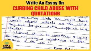 Curbing Child Abuse With Quotation Essay In English Smart Syllabus Essay Youtube