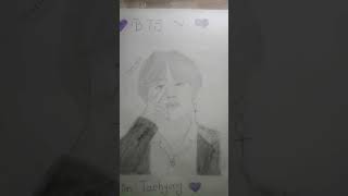 i draw bts v for army 💜 watch till end 💜#art #drawing #sketch #bts #btsarmy #taehyung #shorts #btsv