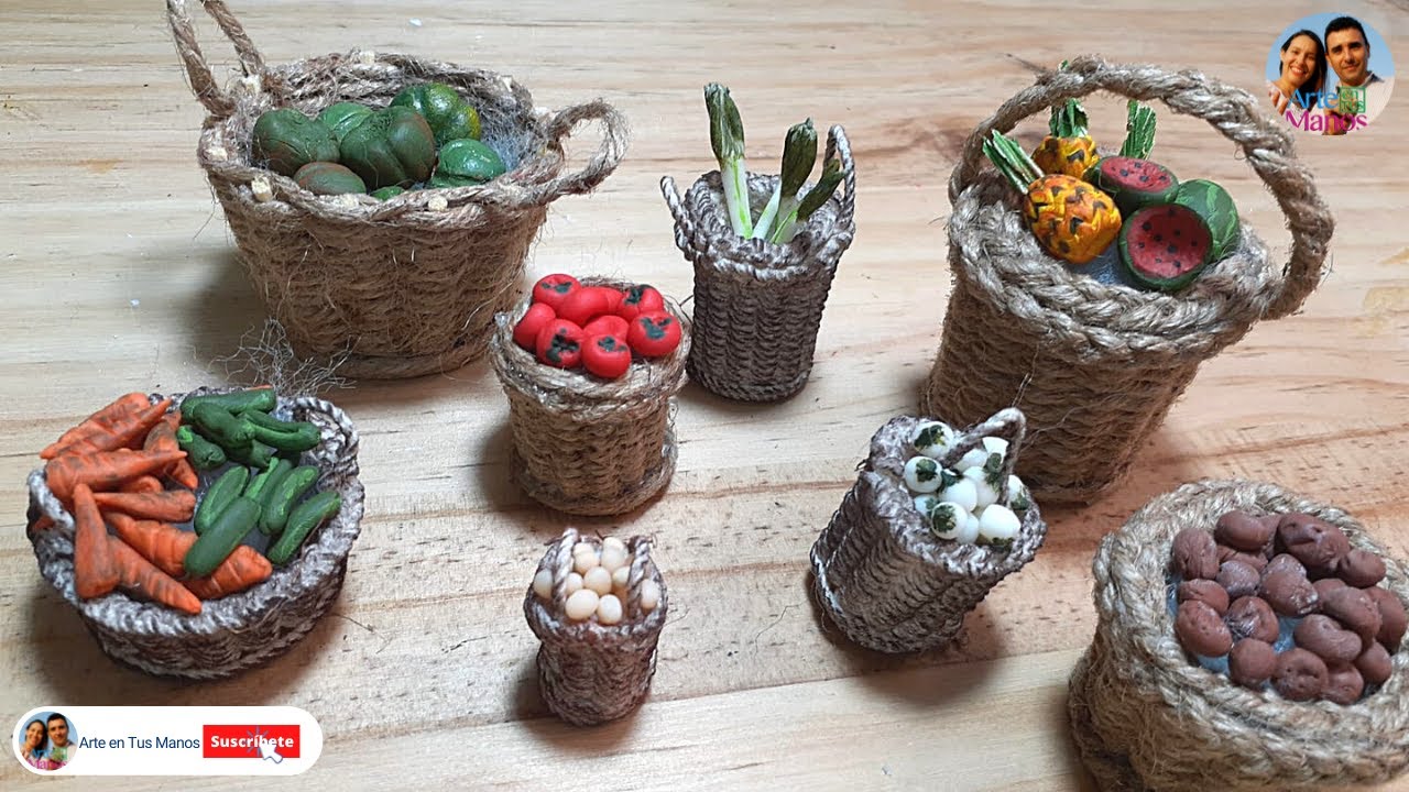 🔴Cómo Hacer CANASTOS, CESTAS MINIATURA Para Pesebres, Belenes, Fácil con Arte en Tus Manos