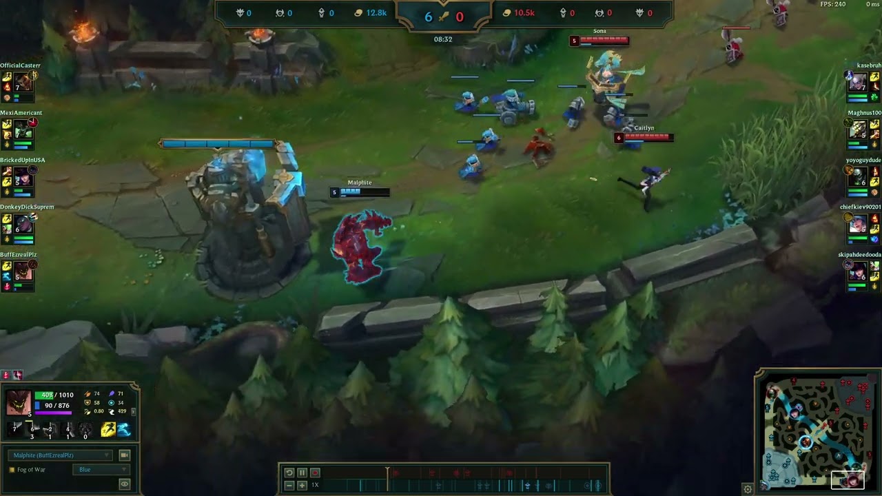 Malphite bot lane replay (blind pick) part 1