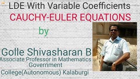 LDE With Variable Coefficients| CAUCHY-EULER EQUATIONS| Part 1