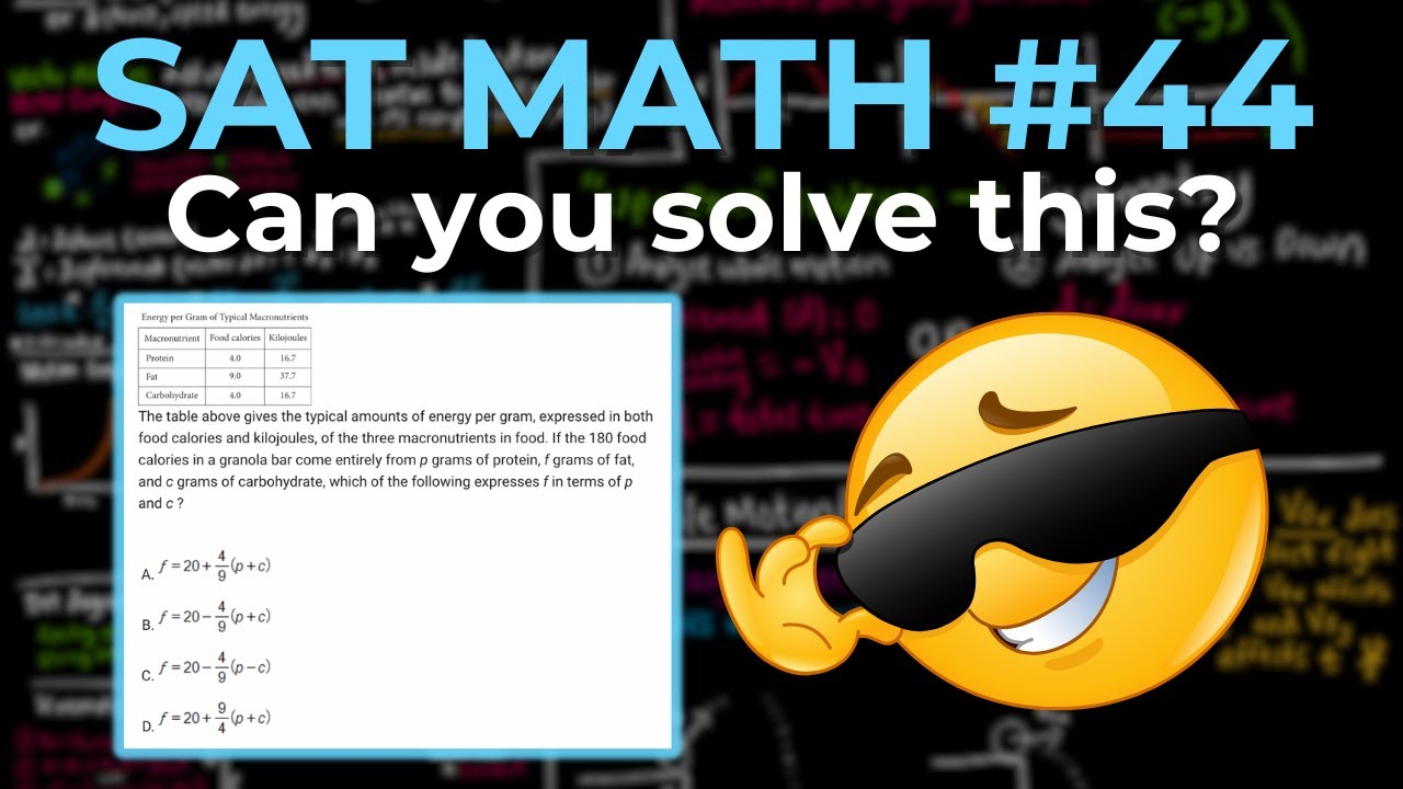 4 Sat Problem Can you solve this SAT Math Problem? (Question 44) - YouTube
