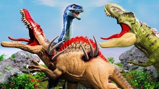 Rexy Vs Spinosaurus Vs Therizinosaurus | Giant dinosaurs fighting each other 🦖Jurassic World Movie