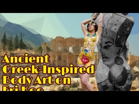 Ancient Egypt-Inspired Full Body Art on Japanese Dancer Eri Koo /古代エジプト風、全身のボディペイント モデル/ダンサーEri Koo