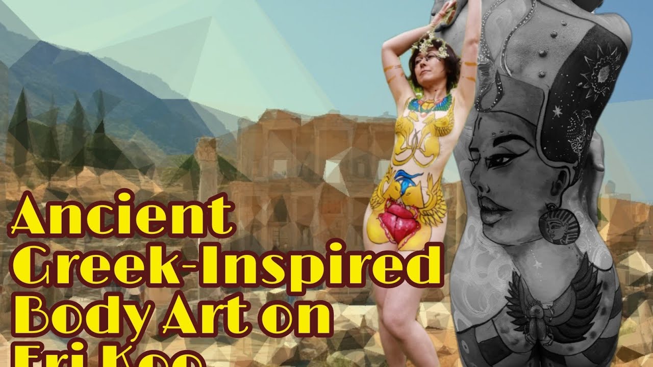 Ancient Egypt-Inspired Full Body Art on Japanese Dancer Eri Koo /古代エジプト風、全身のボディペイント モデル/ダンサーEri Koo
