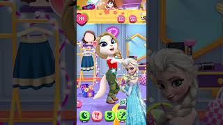 Elsa Inspired Outfit Looks | Creative Dress-Up Fun in My Talking Angela 2 #angela2 #frozene #short