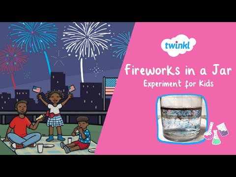 ⁣Fireworks in a Jar Experiment for Kids