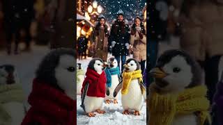 Cute Penguins in Murree ❄️🐧 | Magical Snowy Mall Road Viral Moment 😱💖#aivideo #aishorts #fyp #fyp
