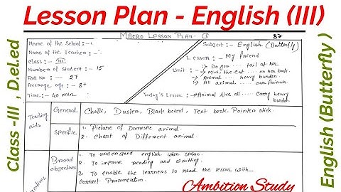 755. Macro Lesson Plan English for D.el.ed students Class three. English Macro Lesson Plan class 3