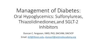 Non-Insulin Therapy of Diabetes, Pt 1: Sulfonylureas by VetMedAcademy 114 views 1 year ago 7 minutes, 3 seconds