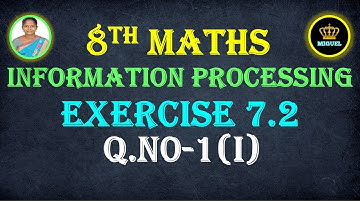 8th Maths Ex 7.2 Q.No.1 (i) Ch-7 Information Processing | TN 8th Samacheer Maths