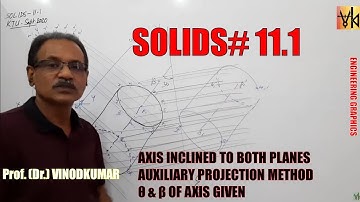 Projection of Solids -11.1, Axis inclined to both HP and VP, KTU Sept 2020 by Prof. Vinodkumar