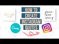 How To Make Instagram Quotes | Canva Tutorial | Etsy Passive Income