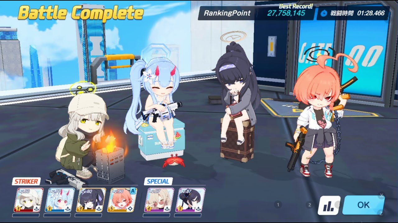 [Blue archive] Hod urban Insane | no seia, ui, ny fuuka, rio | Total assault 80 - 27,758,145 pts