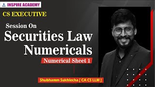 Securities Law Numericals || Shubhamm Sukhlecha || Session 1