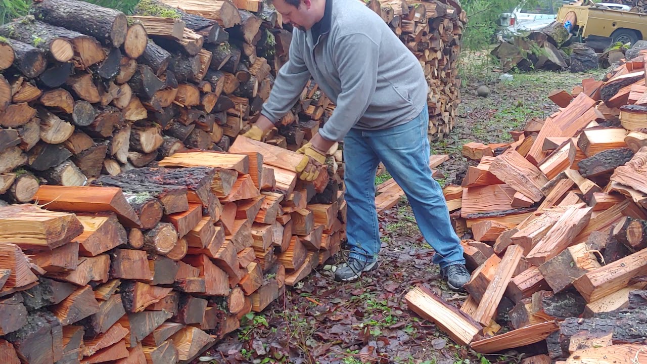 Firewood Stacking Time. Douglas fir YouTube