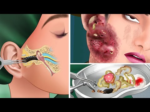 ASMR treatment infected wounds and get rid of insects in the ear - 은 감염된 상처를 치료하고 귀의 벌레를 제거합니다