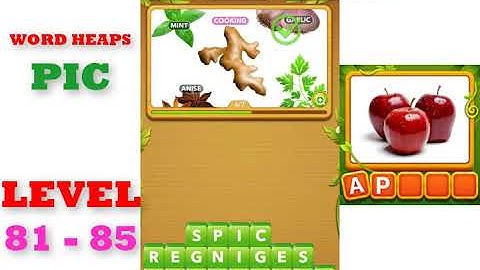 Word Heaps: Pic Puzzle Level 81 - 85 | All Answers | Walkthrough