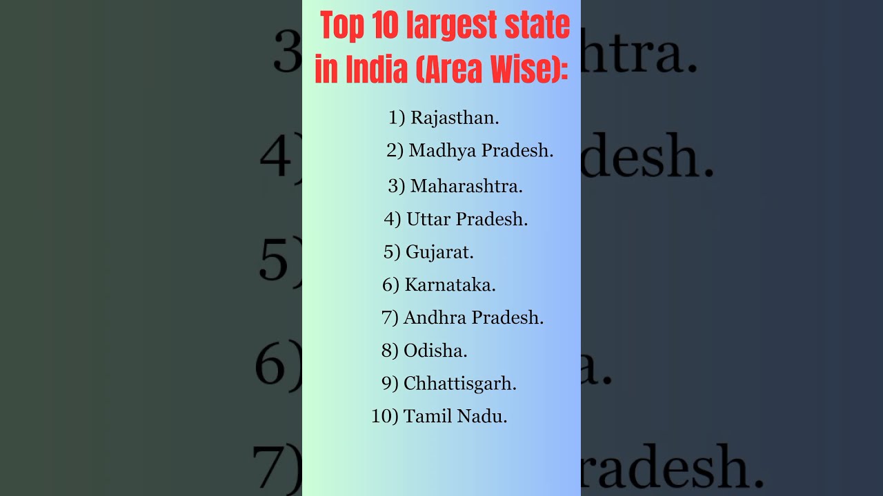 Top 10 Largest State In India Area Wise largeststate area india Top 10 Largest State In India Area Wise largeststate area india