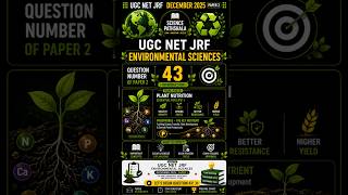 UGC NET JRF Environmental Sciences December 2025 | Q43 | #ugcnet #ugcnetjrf #netjrf #shorts #viral