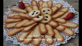 LANGUES DE CHATS----Bánh lưởi mèo thơm giòn dể làm