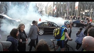 Türkischweddingkonvoy Düsseldorf Kö 2017 Burnouts Limit Revs Drifts 