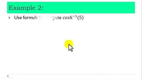 Hyperbolic Functions: Lecture 2 - Inverse Hyperbolic Functions/Equations