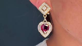 Celebrity GIA Natural NO-Heat 5.30ct Ruby Diamond 18-karats Dangle Drop Earrings. 703412 Wealth