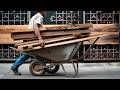 Elegant Coffee Table Made From Discarded Wood Planks.