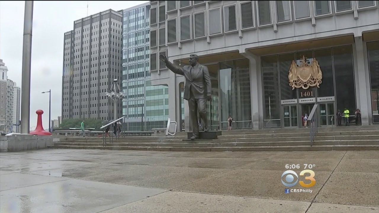 Person Throws Eggs, Places 'Shame On President Trump' Sign On Controversial Philly Statue