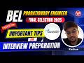 Important tips for BEL PE Interview preparation from 2025 selected candidate, Roshan