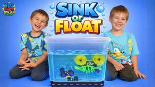 Sink or Float Experiment for Kids with Monster Trucks