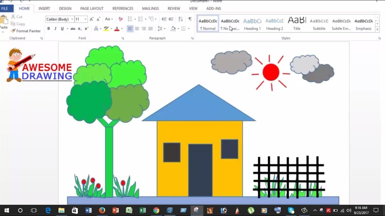 How To Draw In Microsoft Word Youtube
