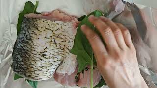 Дачный Дзэн.🌿 Речная рыба с тимьяном и шпинатом на углях