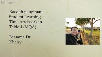 Kaedah mudah pengiraan Student Learning Time (SLT) menggunakan Table 4 (MQA) yang kita tak tahu