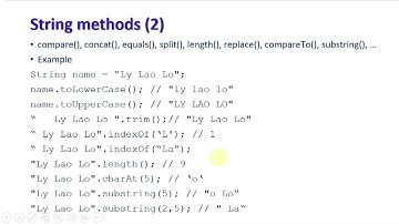 Chương 3: Mảng và xâu (Arrays and Strings) - Phần 2: Lớp String