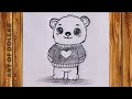 How to draw Cute Teddy bear 🧸||Simple easy drawing 🎨||Step by Step #drawing #art